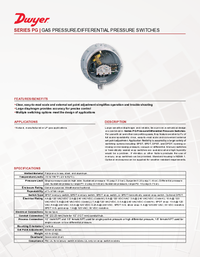 Thumbnail of document Data Sheet - PG Gas Pressure/Differential Pressure Switch